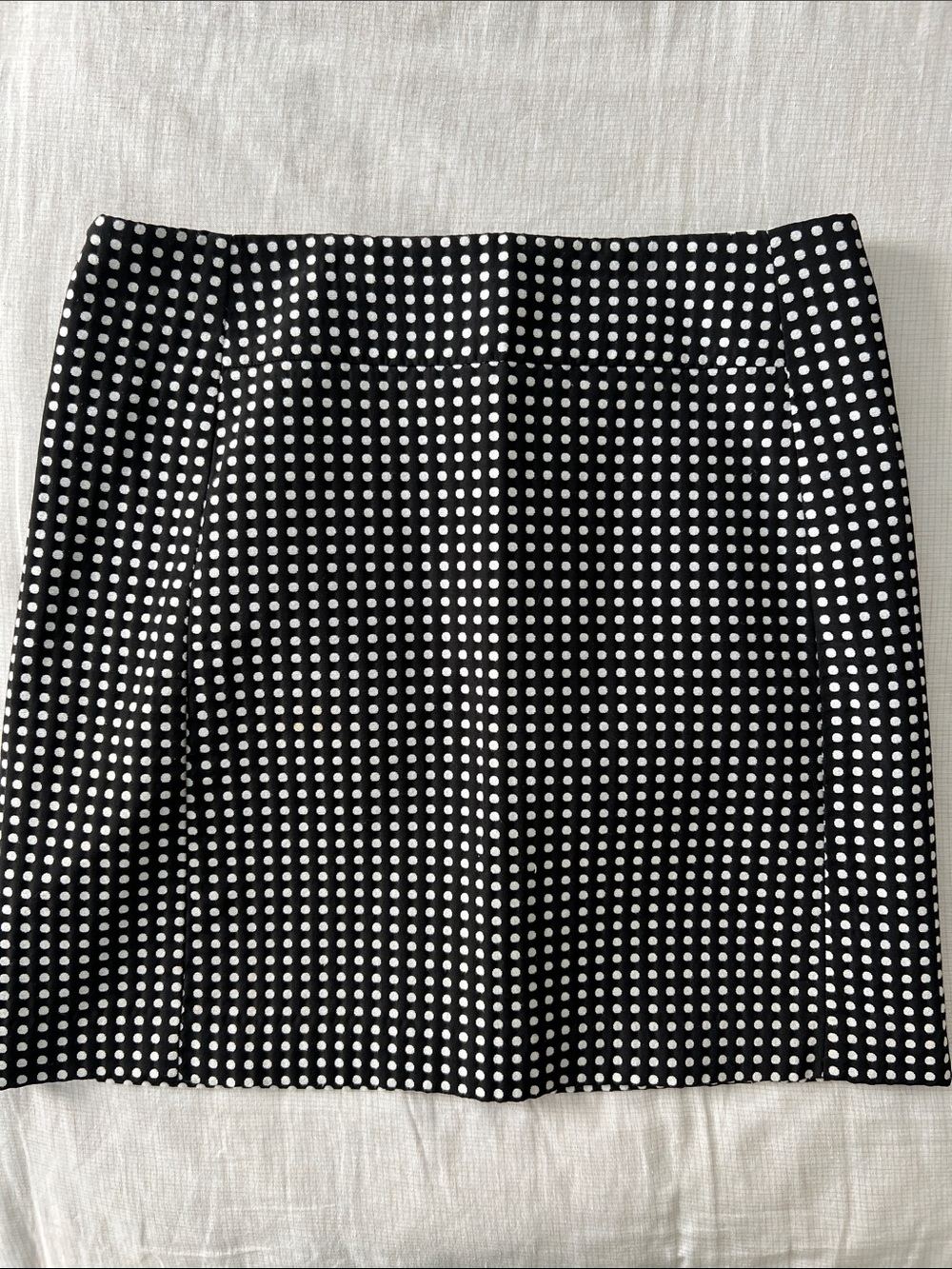 LOFT Black Mini Skirt with White Polka Dots - Size 10